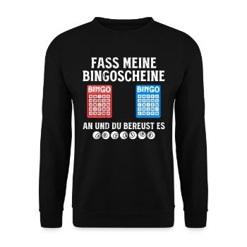Joueur de bingo GRAB MY BINGO TICKETS AT FUNNY - Sweat-shirt Unisexe - noir - Devant - Alina (178cm) & Michal (187cm)