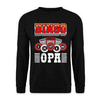 Bingo Opa GRANDPA BINGO GRANDDAD Lustiges Bingo - Unisex Pullover - Schwarz - Vorne - Alina (178cm) & Michal (187cm)