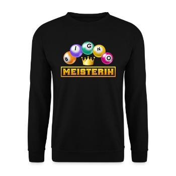 BINGO MASTER Bingo Player Bingo Lover - Unisex Sweatshirt - black - Front - Alina (178cm) & Michal (187cm)