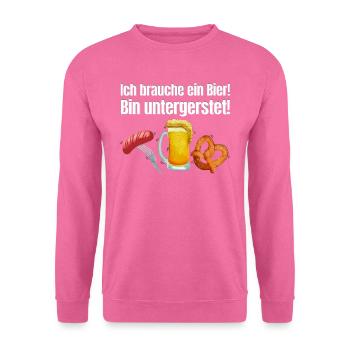 Festival folklorique de Munich BESOIN D’UNE BIÈRE SAPÉE - Sweat-shirt Unisexe - rose - Devant