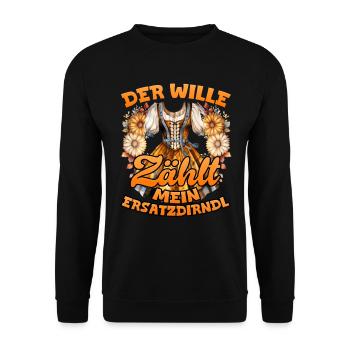 Münchner Volksfest DER WILLE ZÄHLT MEIN - Unisex Pullover - Schwarz - Vorne - Alina (178cm) & Michal (187cm)