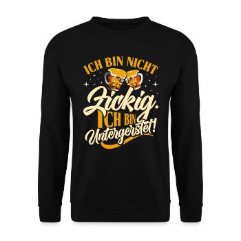 Münchner Volksfest NICHT BIN UNTERGERSTET - Unisex Pullover - Schwarz - Vorne - Alina (178cm) & Michal (187cm)