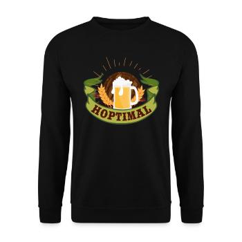 Münchner Volksfest HOPTIMAL Lustiges Bierfan - Unisex Pullover - Schwarz - Vorne - Alina (178cm) & Michal (187cm)