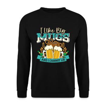 Münchner Volksfest I LIKE BIG MUGS AND CANNOT LIE - Unisex Pullover - Schwarz - Vorne - Alina (178cm) & Michal (187cm)