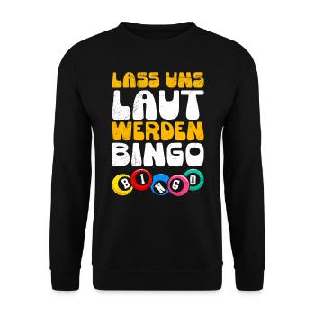 Bingo Players LET'S GET LOUD BINGO Fun - Unisex Sweatshirt - black - Front - Alina (178cm) & Michal (187cm)