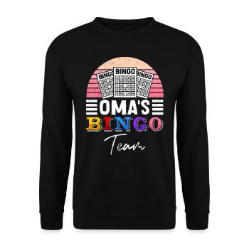 Bingo GRANDMA'S BINGO TEAM Funny Bingo Player - Unisex Sweatshirt - black - Front - Alina (178cm) & Michal (187cm)