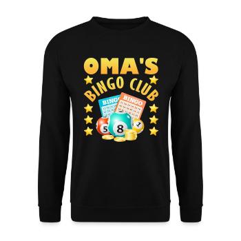 GRANNY'S BINGO CLUB Fun Bingo Players Bingo - Unisex Sweatshirt - black - Front - Alina (178cm) & Michal (187cm)