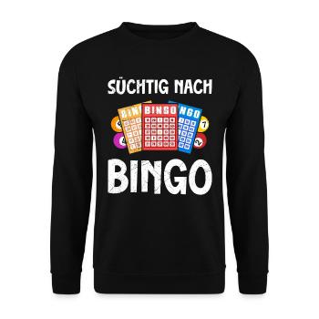 Bingo Players ADDICTED TO BINGO Fun Bingo - Unisex Sweatshirt - black - Front - Alina (178cm) & Michal (187cm)