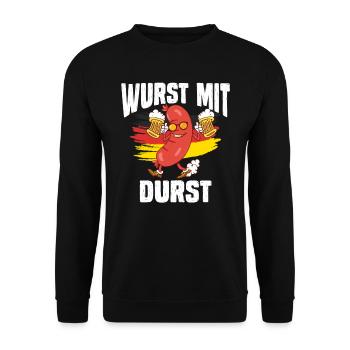 Munich Folk Festival WURST MIT DURST Lustiges - Unisex Sweatshirt - black - Front - Alina (178cm) & Michal (187cm)