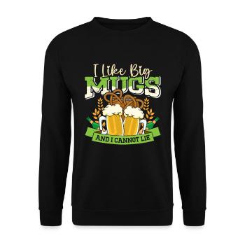 Münchner Volksfest I LIKE BIG MUGS AND CANNOT LIE - Unisex Pullover - Schwarz - Vorne - Alina (178cm) & Michal (187cm)