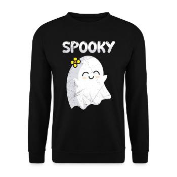 Halloween Kostüm Kinder SPOOKY Lustiges Spuk - Unisex Pullover - Schwarz - Vorne - Alina (178cm) & Michal (187cm)