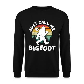 Halloween Party NENN MICH EINFACH BIGFOOT Vintage - Unisex Pullover - Schwarz - Vorne - Alina (178cm) & Michal (187cm)
