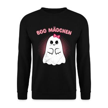 Halloween Costume Kids BOO GIRL Funny - Unisex Sweatshirt - black - Front - Alina (178cm) & Michal (187cm)
