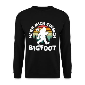 Halloween Party NENN MICH EINFACH BIGFOOT Vintage - Unisex Pullover - Schwarz - Vorne - Alina (178cm) & Michal (187cm)