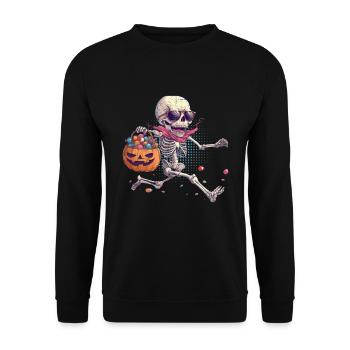 Costume d’Halloween Enfants DRÔLE SQUELETTE Horreur - Sweat-shirt Unisexe - noir - Devant - Alina (178cm) & Michal (187cm)
