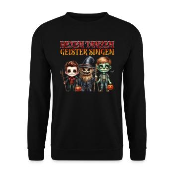 Halloween Costume WITCHES DANCING GHOSTS SINGING - Unisex Sweatshirt - black - Front - Alina (178cm) & Michal (187cm)