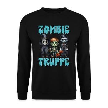 Halloween Kostüm Kinder ZOMBIE SQUAD Lustiges - Unisex Pullover - Schwarz - Vorne - Alina (178cm) & Michal (187cm)