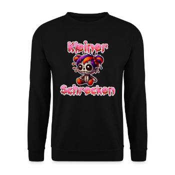 Halloween Kostüm Kinder KLEINER SCHRECKEN Lustig - Unisex Pullover - Schwarz - Vorne - Alina (178cm) & Michal (187cm)