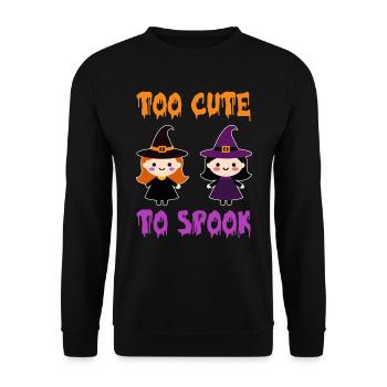 Halloween TROP MIGNON POUR EFFRAYER Drôle Petit - Sweat-shirt Unisexe - noir - Devant - Alina (178cm) & Michal (187cm)