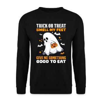 Halloween TRICK OR TREAT SMELL MY FEET Drôle - Sweat-shirt Unisexe - noir - Devant - Alina (178cm) & Michal (187cm)