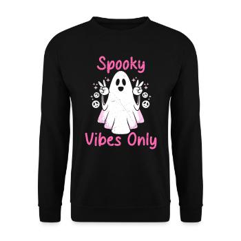 Halloween Girl SPOOKY VIBES Halloween Party - Unisex Sweatshirt - black - Front - Alina (178cm) & Michal (187cm)