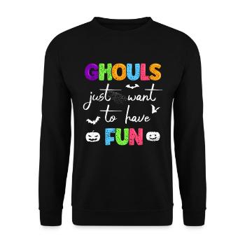 LES GOULES DE LA FÊTE D’HALLOWEEN VEULENT JUSTE S’AMUSER - Sweat-shirt Unisexe - noir - Devant - Alina (178cm) & Michal (187cm)