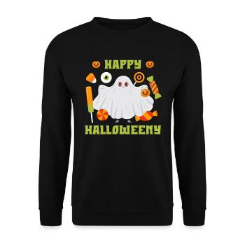 Halloween HAPPY HALLOWEEN Party Kids - Unisex Sweatshirt - black - Front - Alina (178cm) & Michal (187cm)