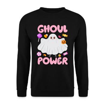 Costume d’Halloween GHOUL POWER Fête d’Halloween - Sweat-shirt Unisexe - noir - Devant - Alina (178cm) & Michal (187cm)