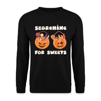 Fête d’Halloween À LA RECHERCHE DE BONBONS Halloween - Sweat-shirt Unisexe - noir - Devant - Alina (178cm) & Michal (187cm)