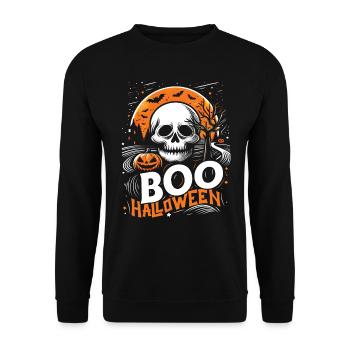Halloween Costume BOO HALLOWEEN Spooky - Sweat-shirt Unisexe - noir - Devant - Alina (178cm) & Michal (187cm)