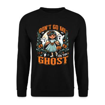 Halloween Kostüm Kinder DON'T GO ME ON THE GHOST - Unisex Pullover - Schwarz - Vorne - Alina (178cm) & Michal (187cm)