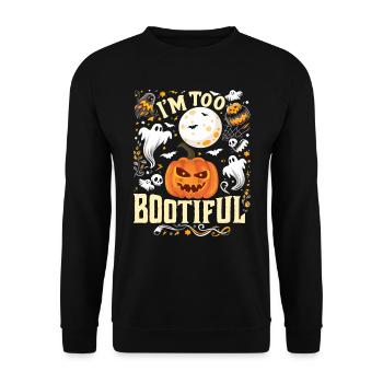 Halloween Kostüm Kinder I'M TOO BOOTIFUL Lustiges - Unisex Pullover - Schwarz - Vorne - Alina (178cm) & Michal (187cm)