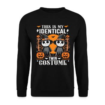 Halloween Costume Kids THIS IS MY IDENTICAL TWIN - Unisex Sweatshirt - black - Front - Alina (178cm) & Michal (187cm)