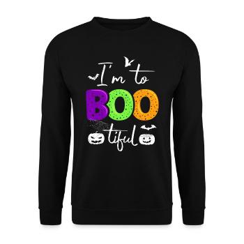 Costume d’Halloween Enfants JE SUIS TROP BOO TIFUL Drôle - Sweat-shirt Unisexe - noir - Devant - Alina (178cm) & Michal (187cm)