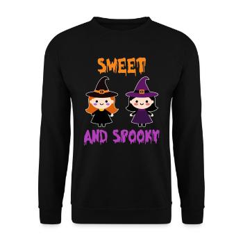 Halloween Kinder SWEET AND SPOOKY Halloween - Unisex Pullover - Schwarz - Vorne - Alina (178cm) & Michal (187cm)