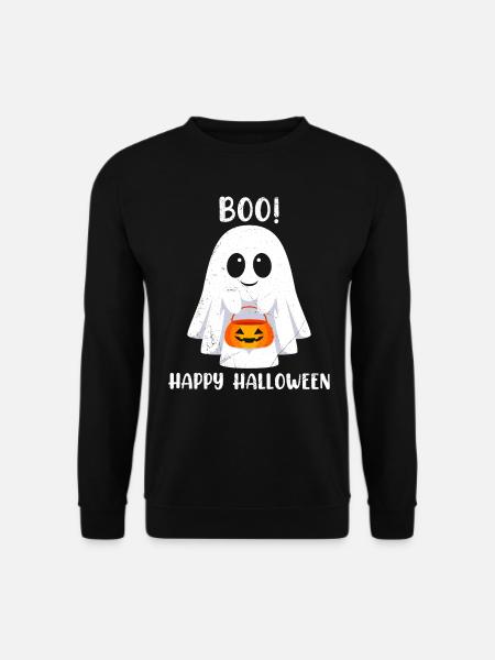 Halloween Kostüm Kinder BOO! HAPPY HALLOWEEN - Unisex Pullover - Schwarz