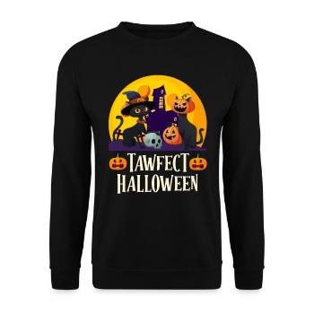 Halloween Mädchen TAWFECT HALLOWEEN Lustiges - Unisex Pullover - Schwarz - Vorne - Alina (178cm) & Michal (187cm)