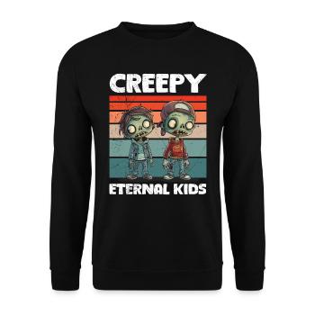 Halloween Party CREEPY ETERNAL KIDS Lustiges - Unisex Pullover - Schwarz - Vorne - Alina (178cm) & Michal (187cm)