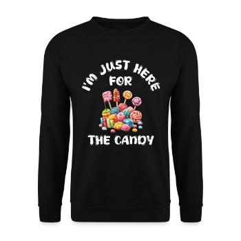 Halloween JE SUIS JUSTE LÀ POUR LES BONBONS Lustiges - Sweat-shirt Unisexe - noir - Devant - Alina (178cm) & Michal (187cm)
