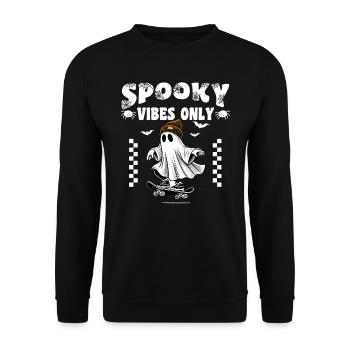 Halloween Costume Kids SPOOKY VIBES ONLY Funny - Unisex Sweatshirt - black - Front - Alina (178cm) & Michal (187cm)