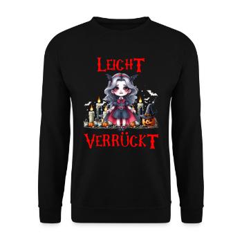 Halloween SLIGHTLY CRAZY Halloween Party - Unisex Sweatshirt - black - Front - Alina (178cm) & Michal (187cm)