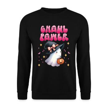 Halloween Costume Girl CHAUL GAMER Funny - Unisex Sweatshirt - black - Front - Alina (178cm) & Michal (187cm)