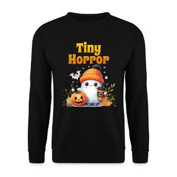Halloween Kostüm Kinder KLEINER SCHRECKEN Lustig - Unisex Pullover - Schwarz - Vorne - Alina (178cm) & Michal (187cm)