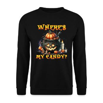 Halloween Kids OÙ SONT MES BONBONS ? Flippant - Sweat-shirt Unisexe - noir - Devant - Alina (178cm) & Michal (187cm)