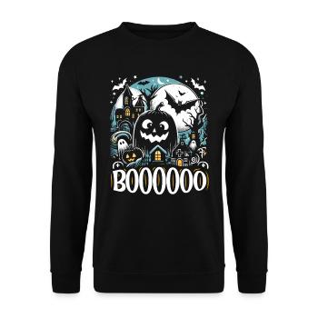 Costume d’Halloween Enfants BOOOOO Drôle Halloween - Sweat-shirt Unisexe - noir - Devant - Alina (178cm) & Michal (187cm)