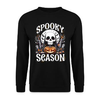 Halloween Costume Kids SPOOKY SEASON FAN Funny - Unisex Sweatshirt - black - Front - Alina (178cm) & Michal (187cm)