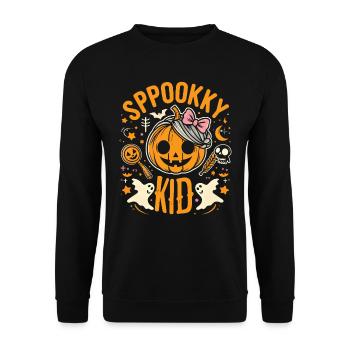 Costume d’Halloween SPOOKY KID Drôle Halloween - Sweat-shirt Unisexe - noir - Devant - Alina (178cm) & Michal (187cm)