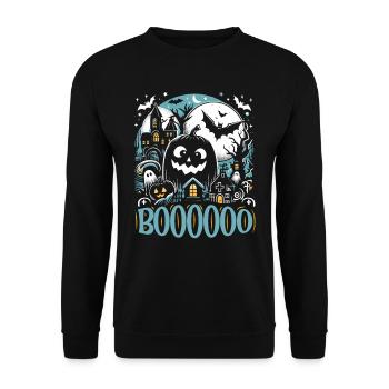 Costume d’Halloween Enfants BOOOOO Drôle Halloween - Sweat-shirt Unisexe - noir - Devant - Alina (178cm) & Michal (187cm)