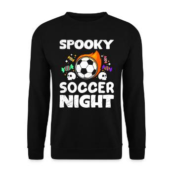 Halloween Costume SPOOKY SOCCER NIGHT Football Fan - Unisex Sweatshirt - black - Front - Alina (178cm) & Michal (187cm)