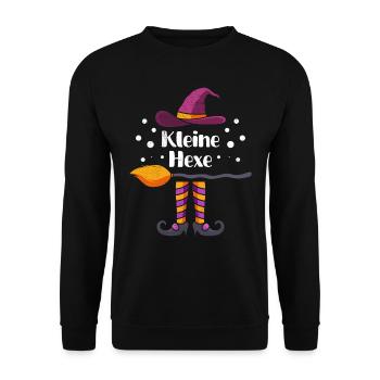 Halloween Costume Kids LITTLE WITCH Funny - Unisex Sweatshirt - black - Front - Alina (178cm) & Michal (187cm)